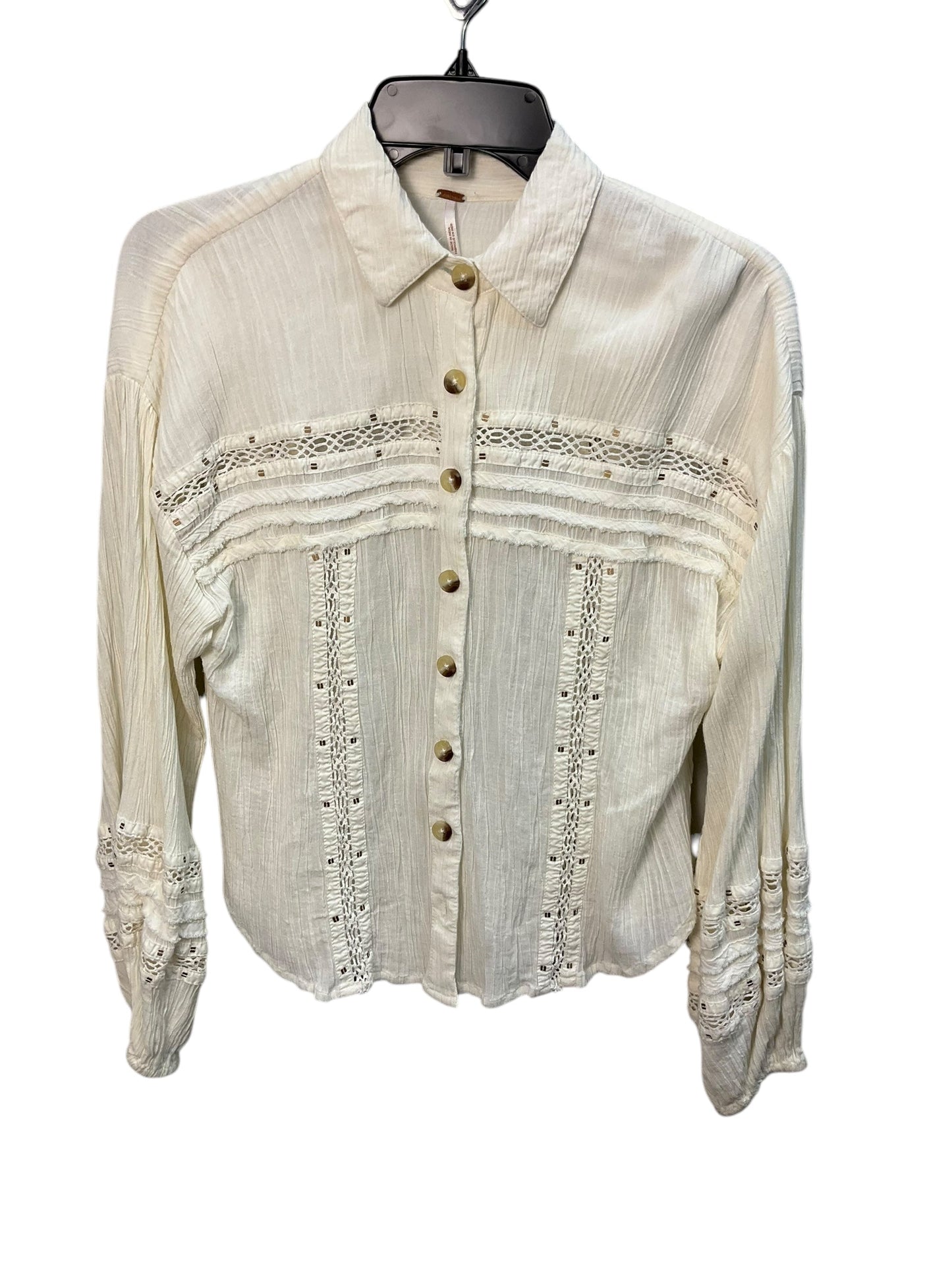 Top Long Sleeve By Free People In Cream, Size: Xs