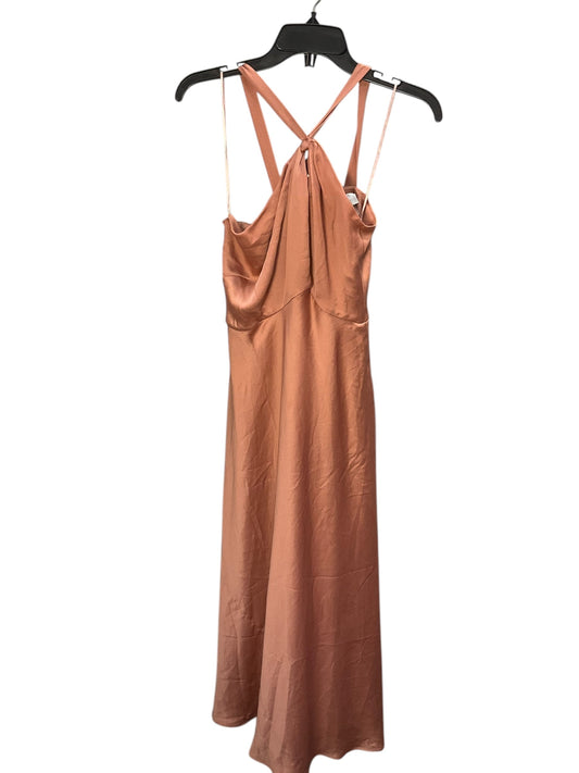 Dress Party Long By Anthropologie In Salmon, Size: 6