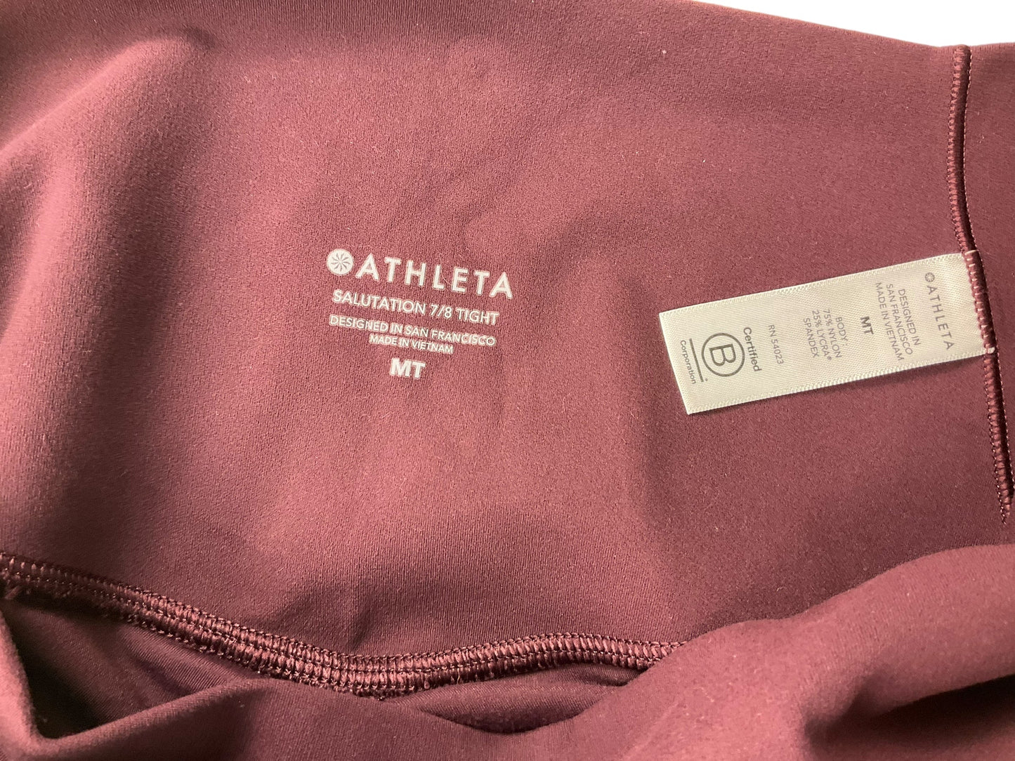 Maroon Athletic Leggings Athleta, Size M