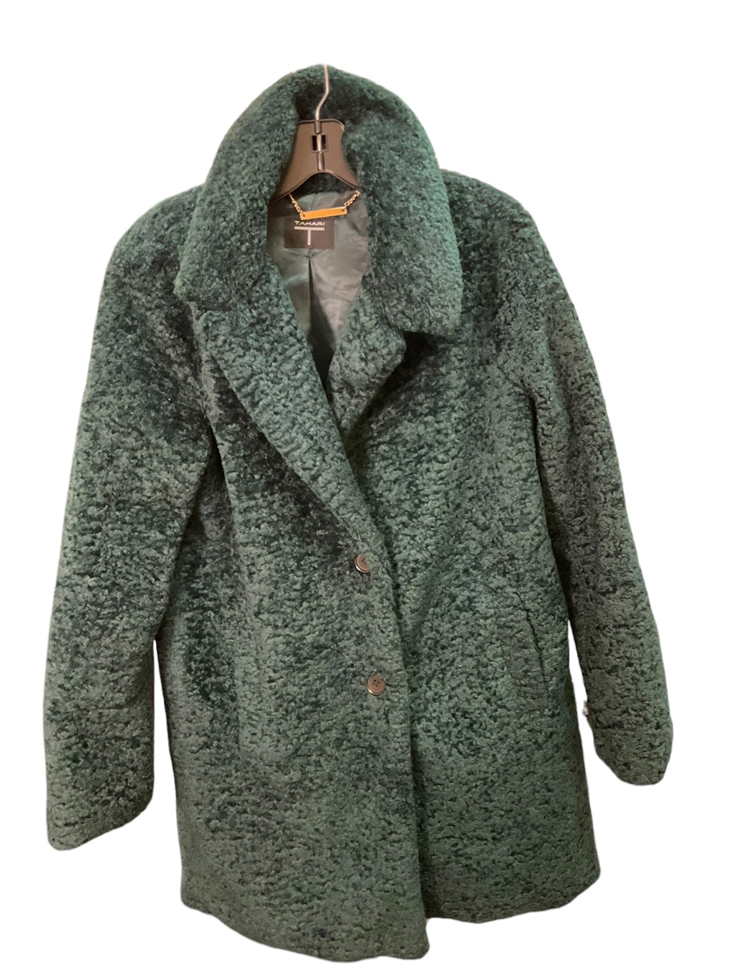 Coat Designer By Tahari In Green, Size: M