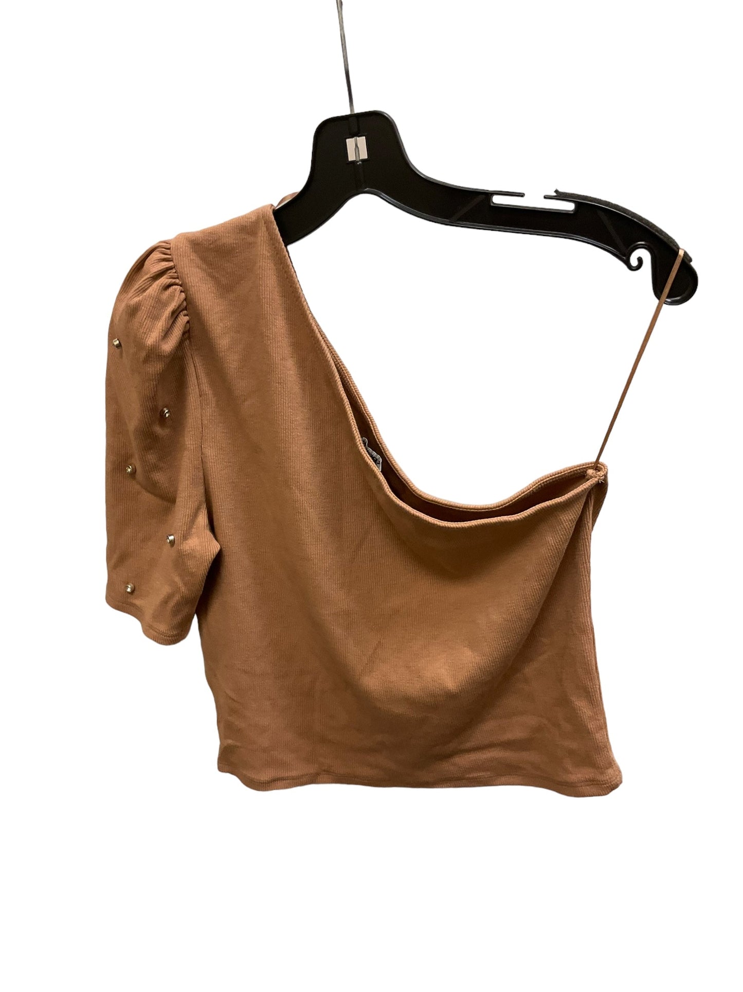 Top Short Sleeve By Express In Brown, Size: L