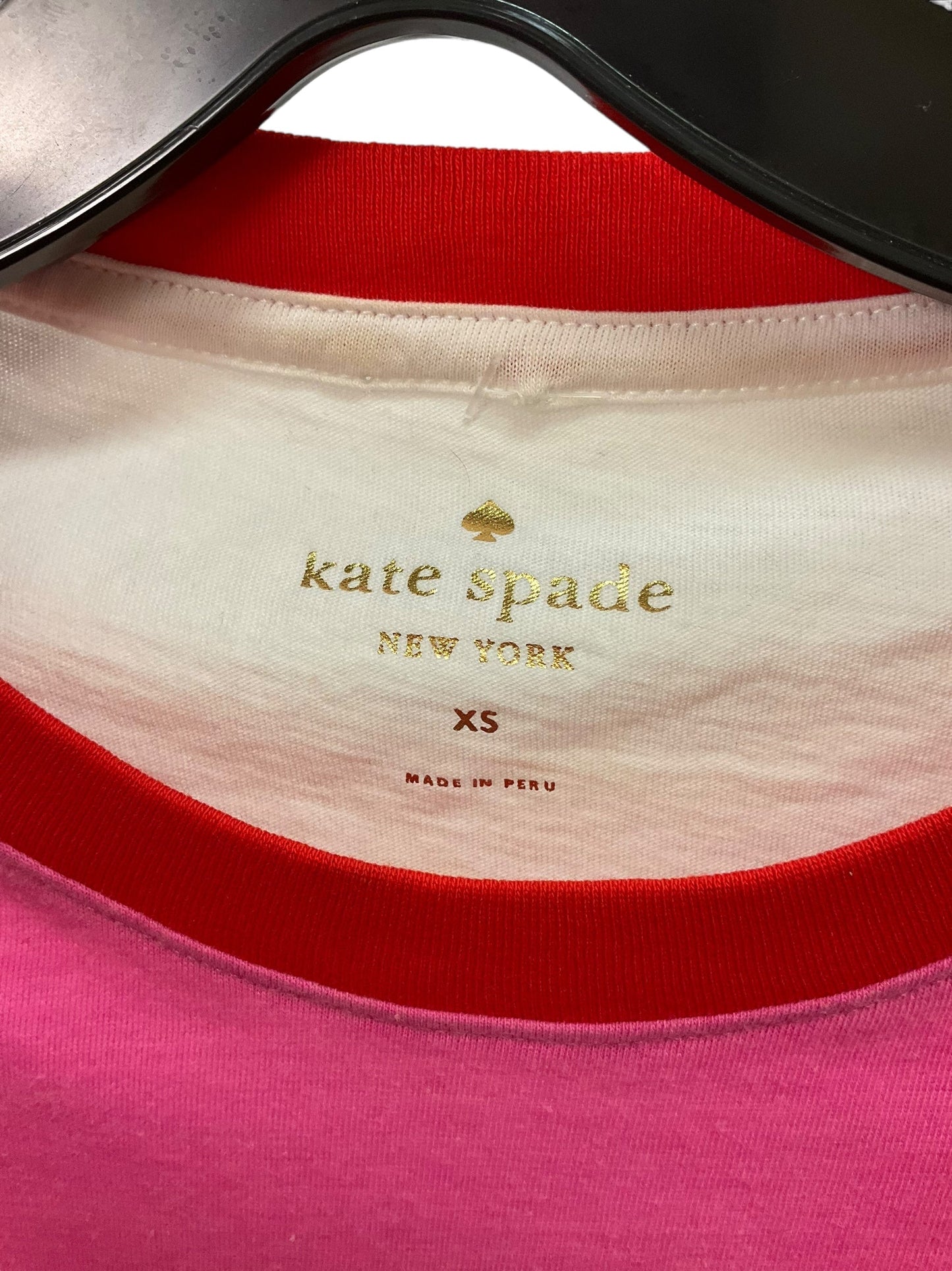 Top Short Sleeve Designer By Kate Spade In Pink, Size: Xs