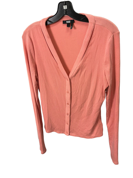 Top Long Sleeve Designer By Paige In Coral, Size: L