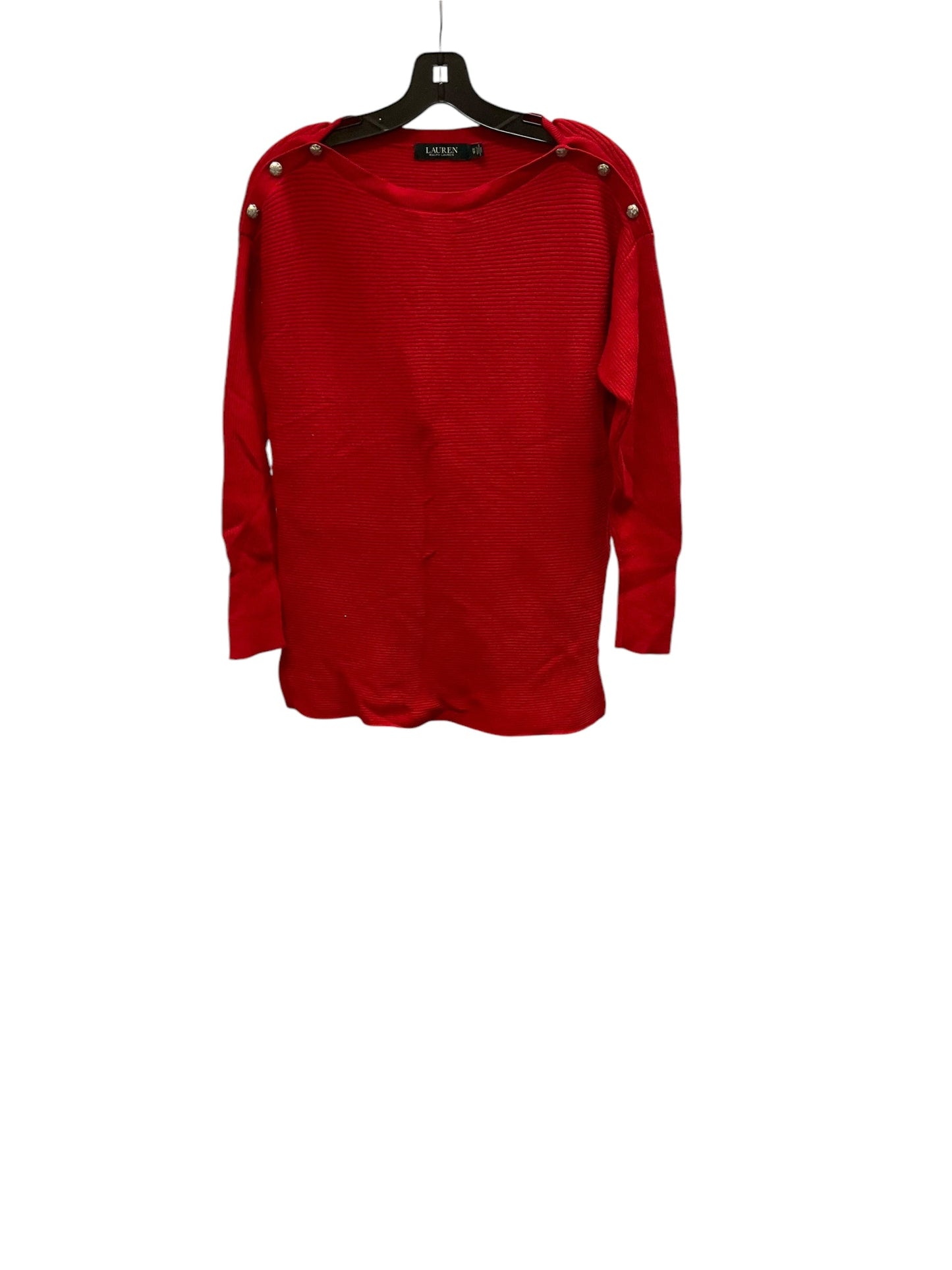 Top Long Sleeve Designer By Lauren By Ralph Lauren In Red, Size: Xs