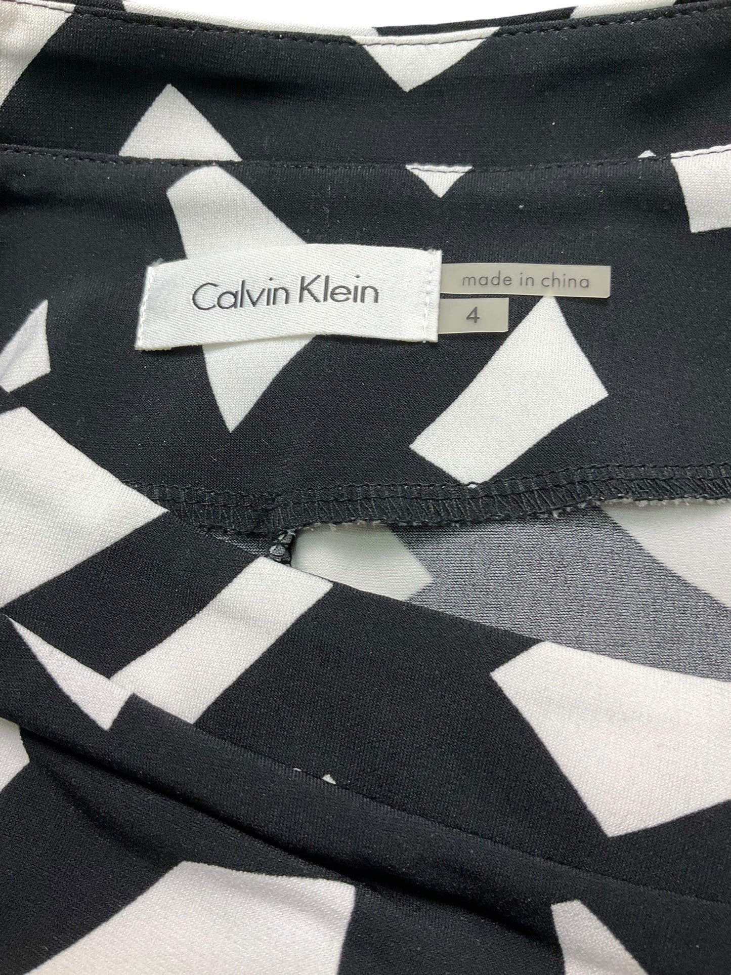 Dress Party Midi By Calvin Klein O In Black White, Size: S