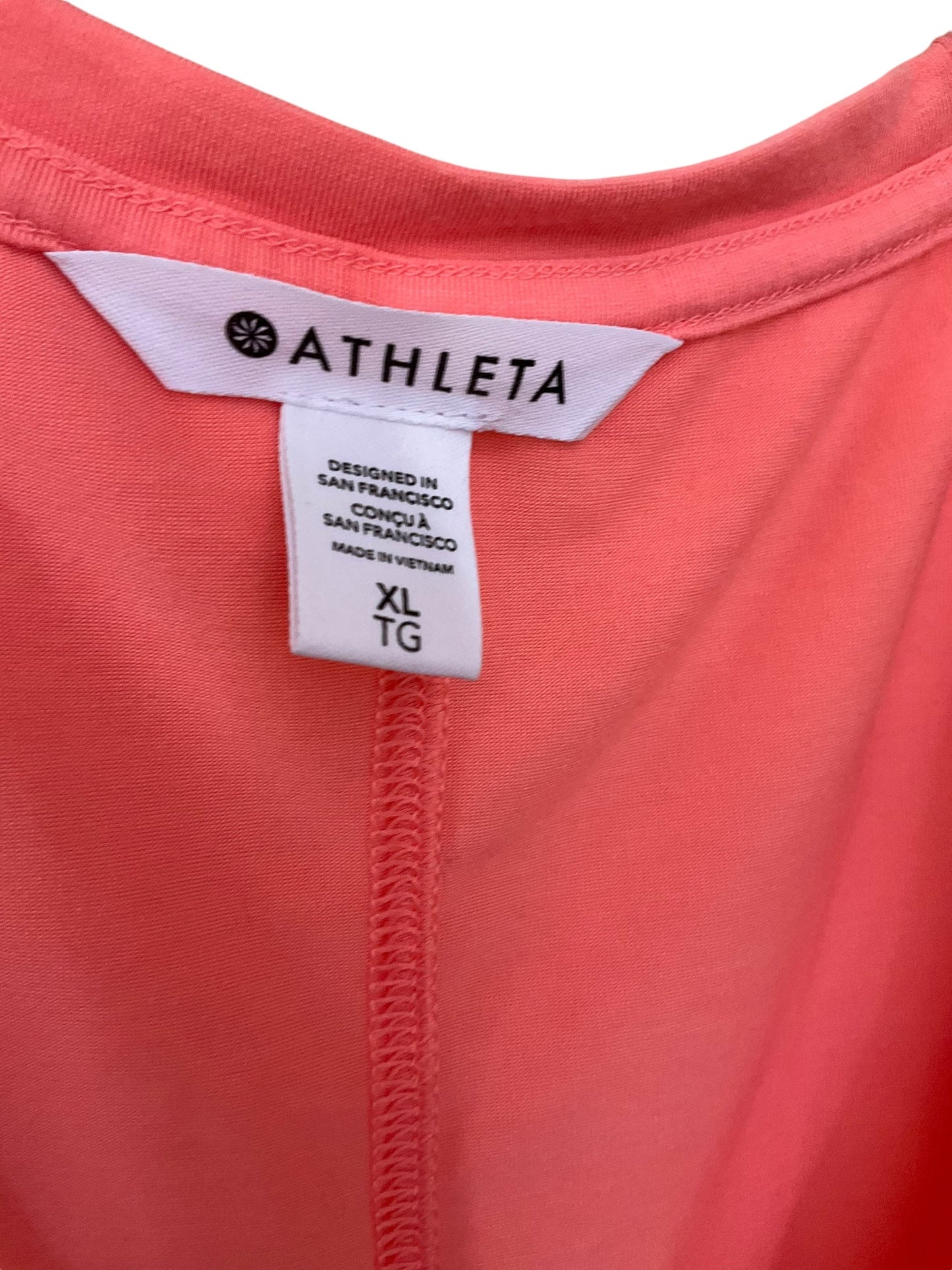 Athletic Top Short Sleeve By Athleta In Orange, Size: Xl