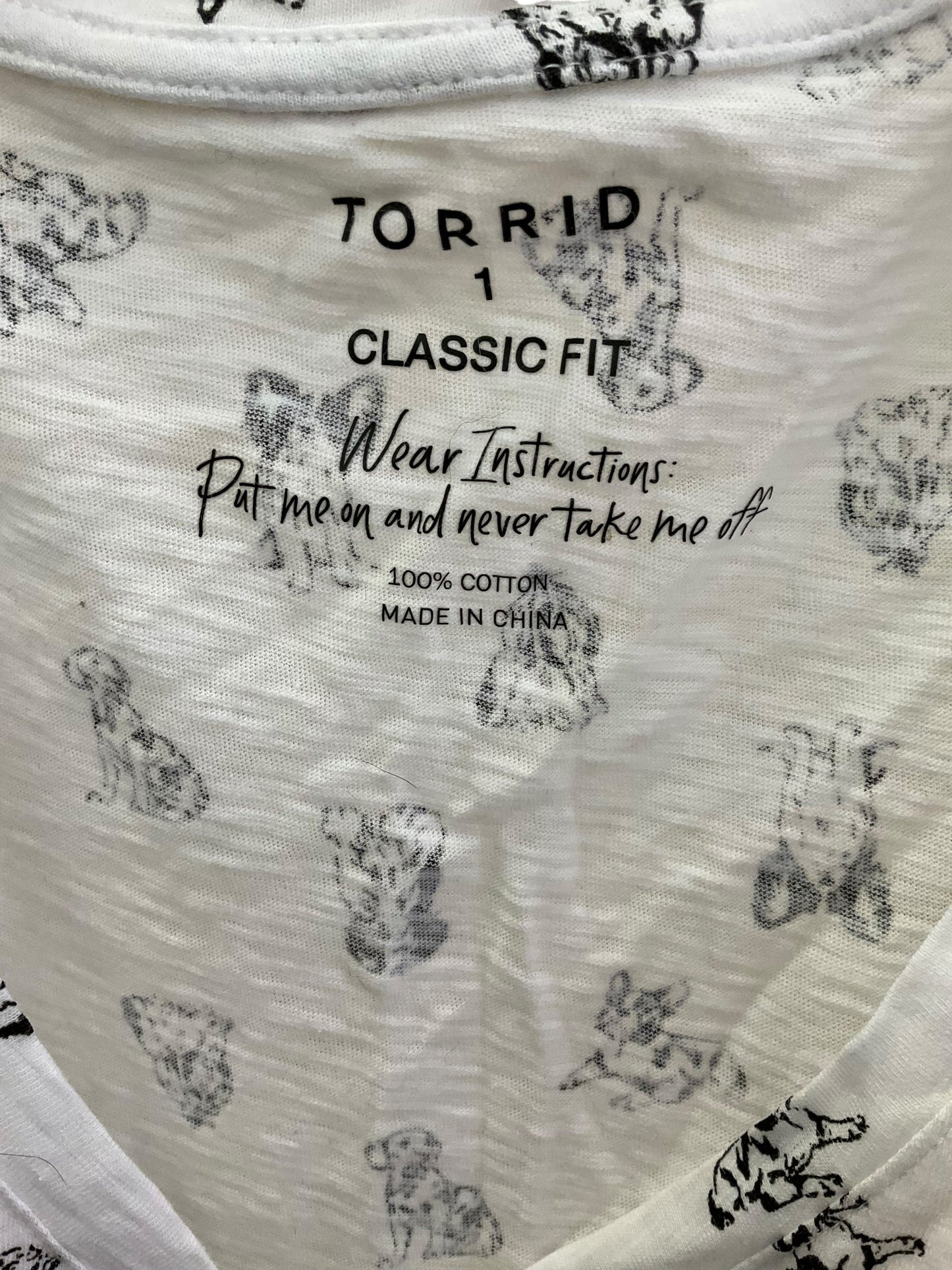 Top Short Sleeve By Torrid In Black White, Size: 14