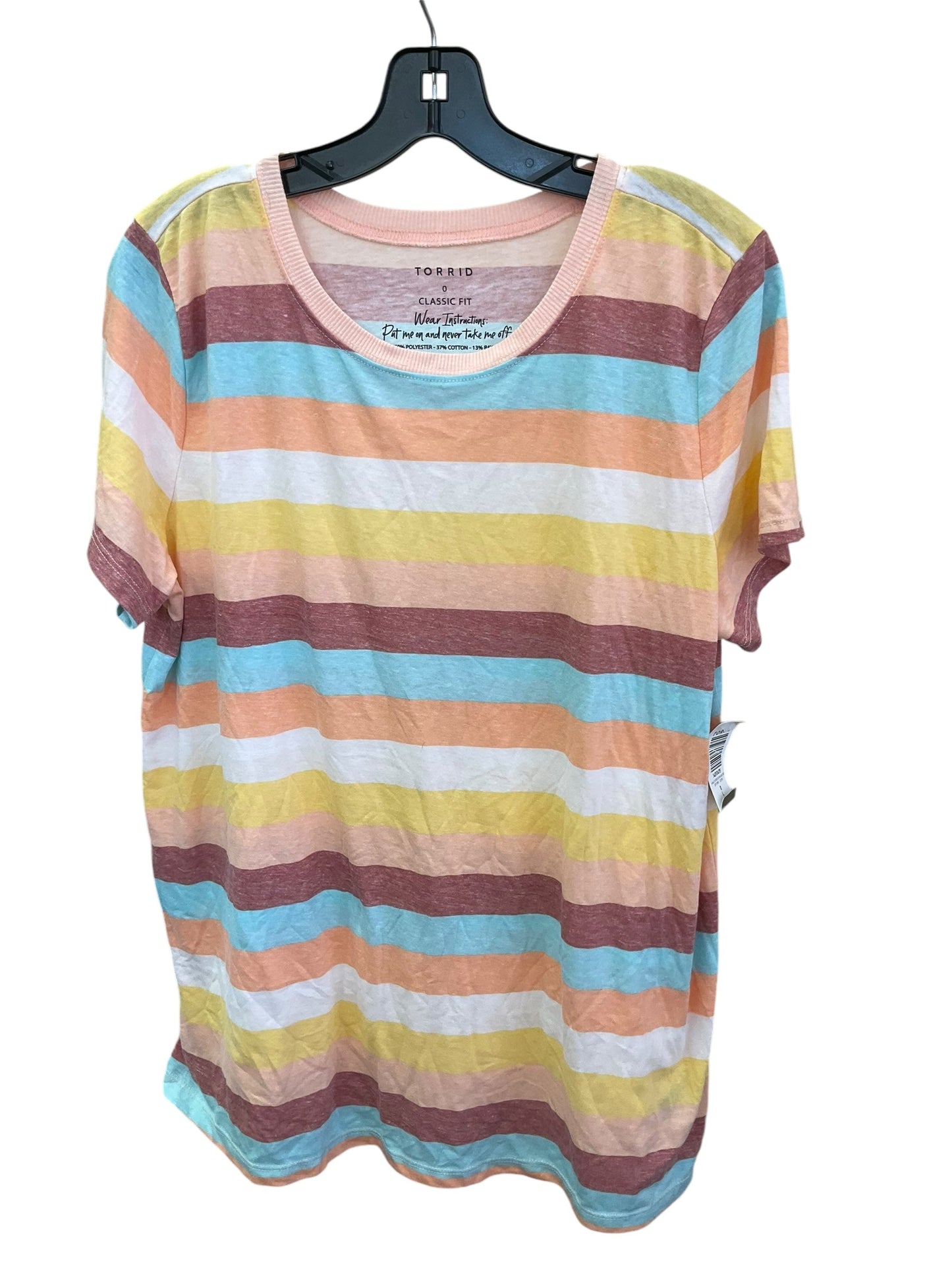 Top Short Sleeve By Torrid In Striped, Size: 12