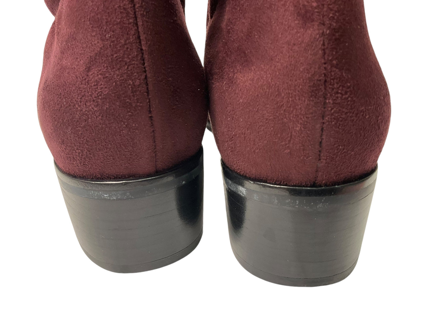 Boots Knee Heels By Marc Fisher In Wine, Size: 8.5