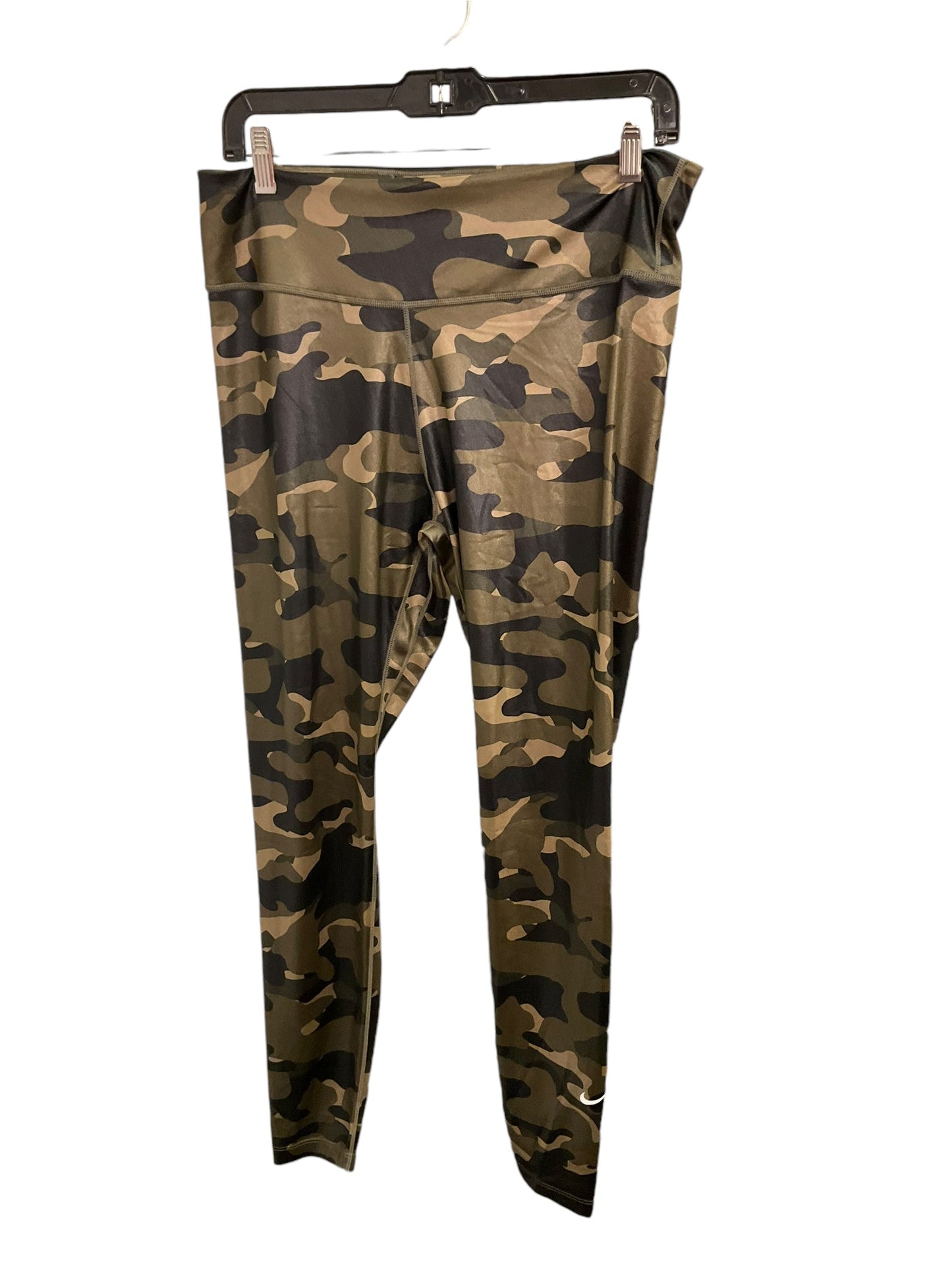 Athletic Leggings By Nike Apparel In Camoflauge, Size: L