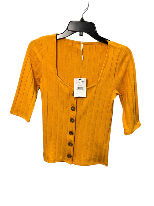 Top 3/4 Sleeve By Free People In Yellow, Size: S