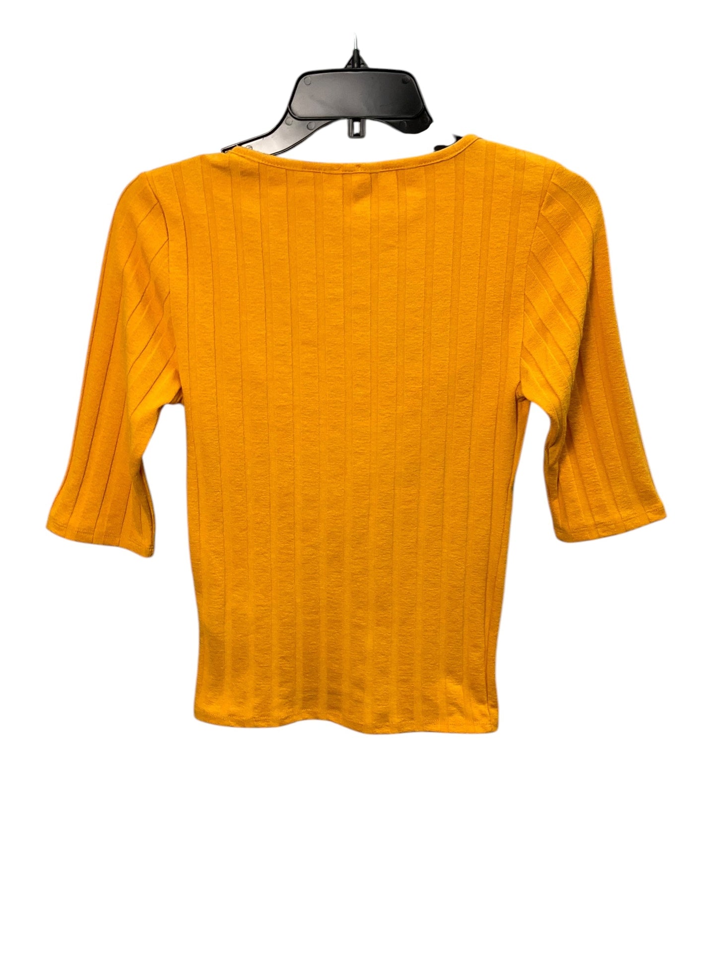 Top 3/4 Sleeve By Free People In Yellow, Size: S