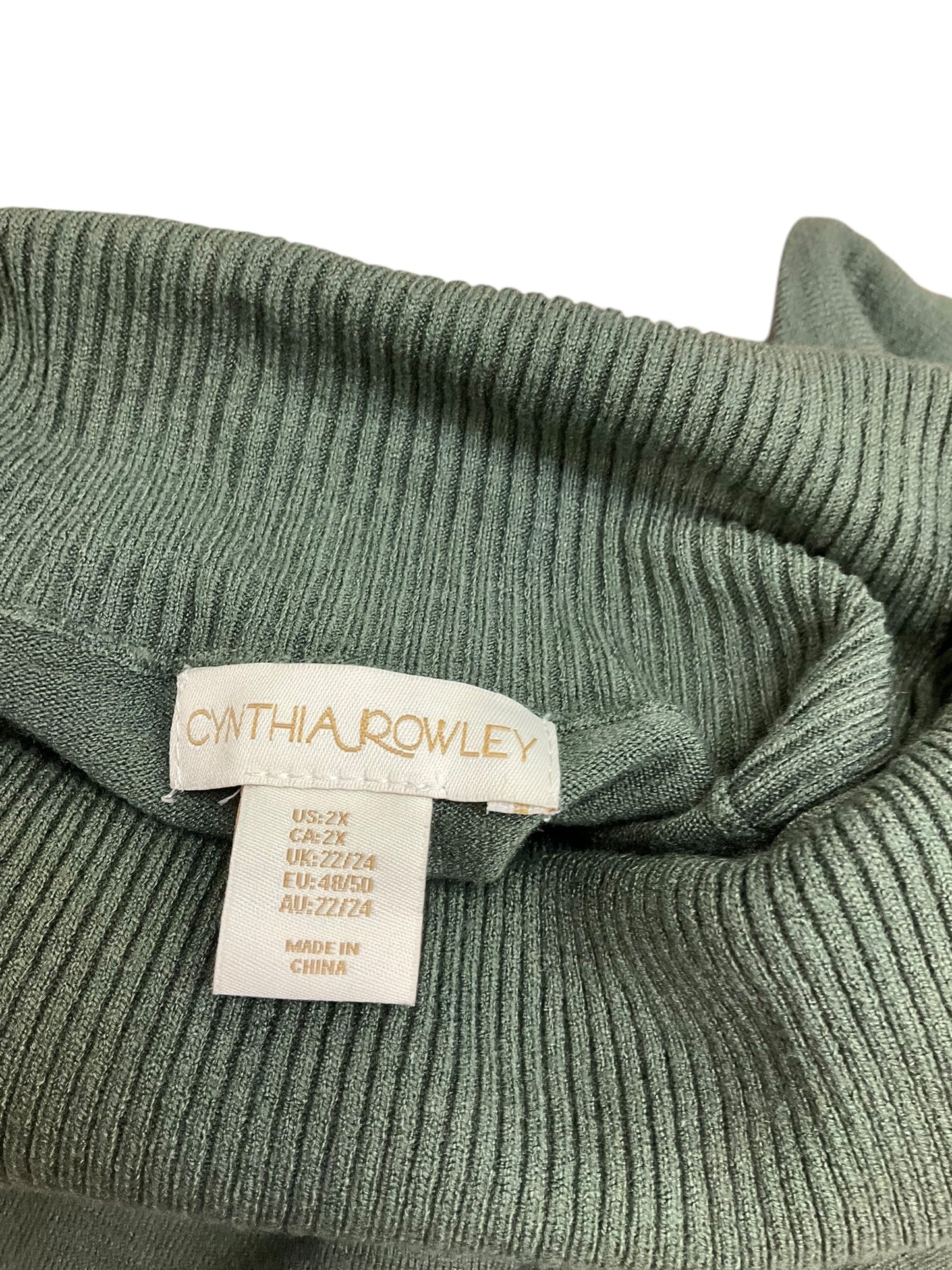 Top Long Sleeve By Cynthia Rowley In Green, Size: 18