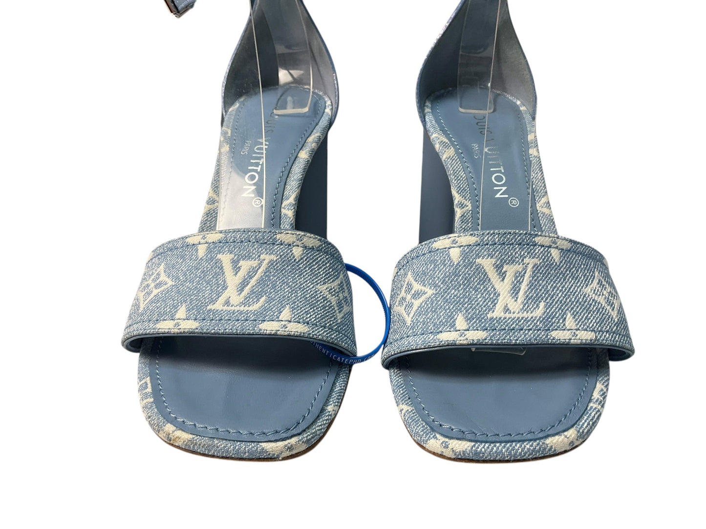 Sandals Luxury Designer By Louis Vuitton In Blue Denim, Size: 10