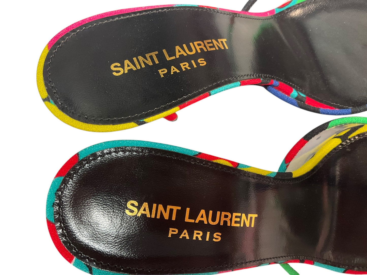 Sandals Luxury Designer By Yves Saint Laurent In Black, Size: 6.5