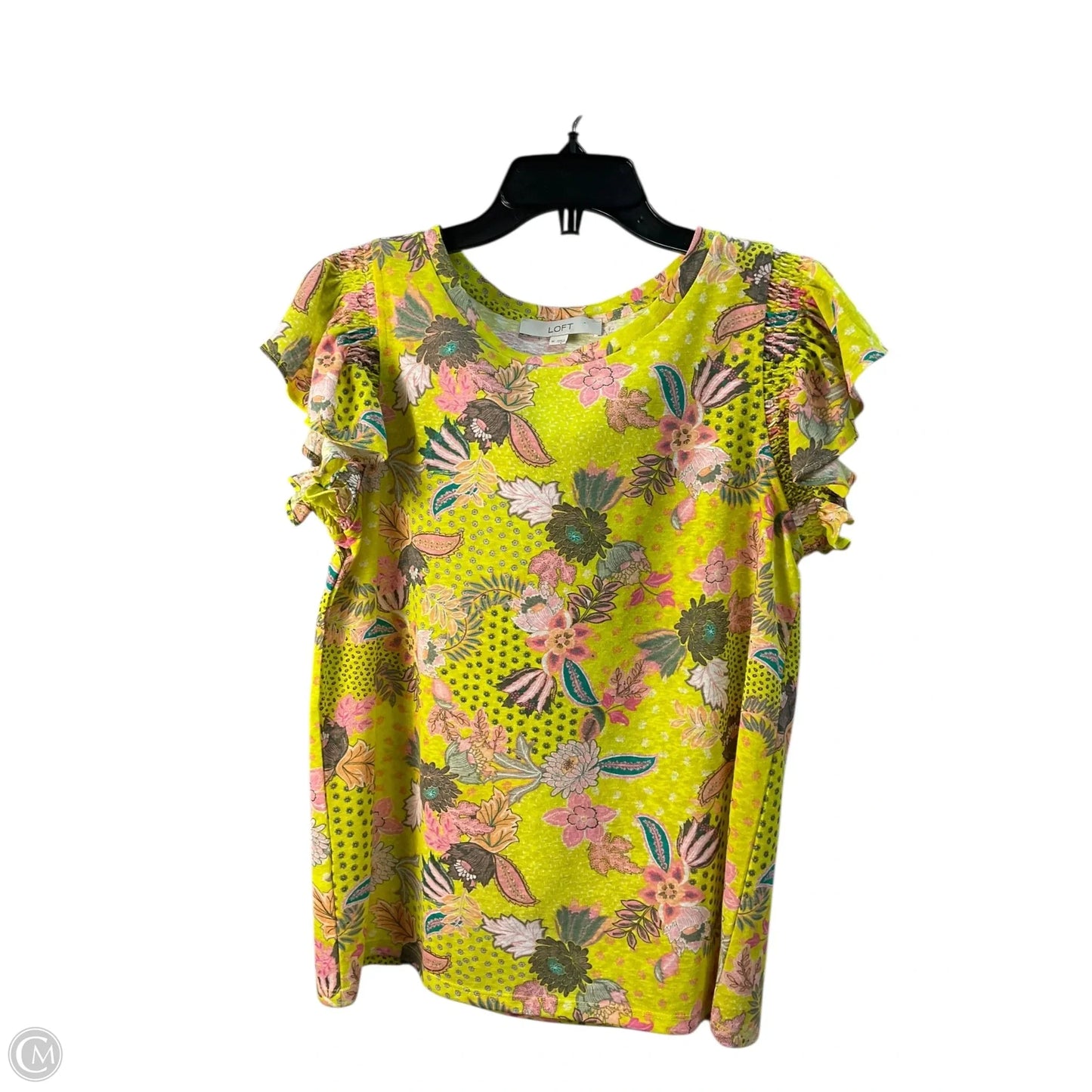 Top Sleeveless By Loft In Yellow, Size: M