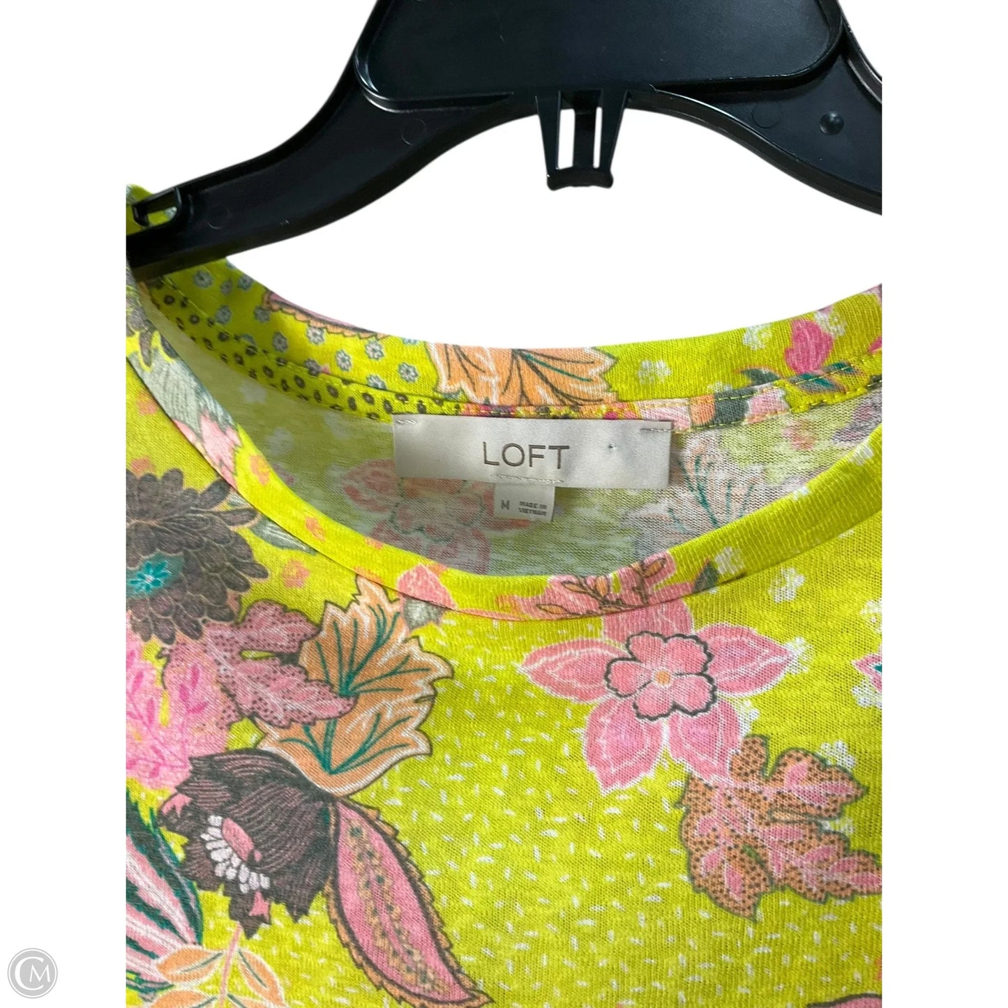 Top Sleeveless By Loft In Yellow, Size: M