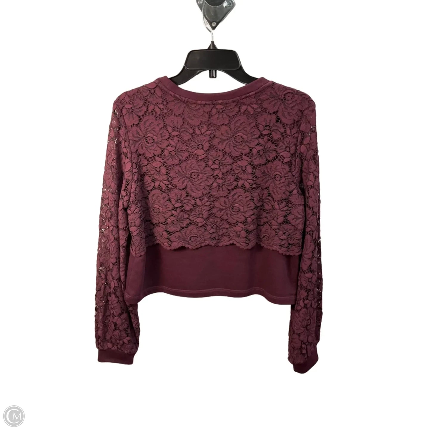 Top Long Sleeve By Anthropologie In Maroon, Size: M