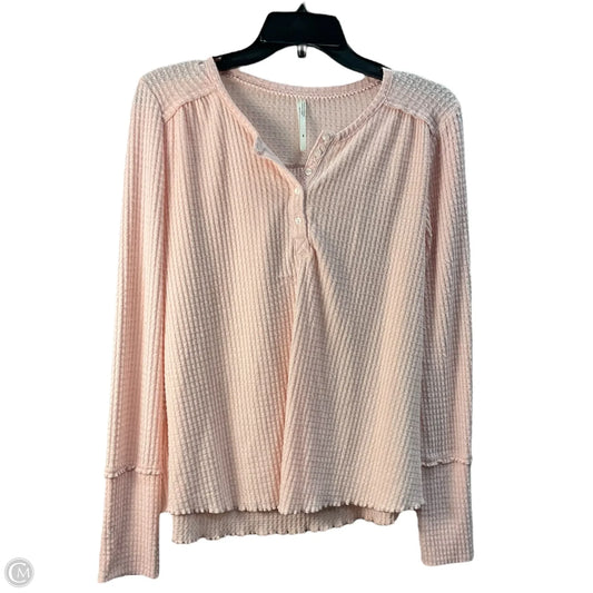 Top Long Sleeve By Anthropologie In Pink, Size: Xs