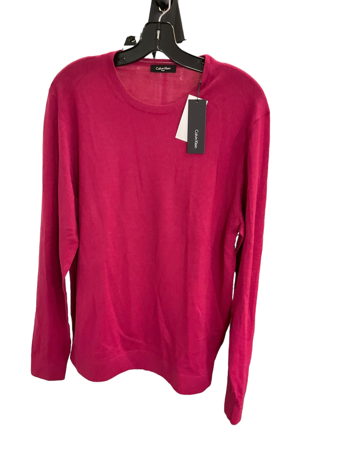 Top Long Sleeve By Calvin Klein In Raspberry, Size: L