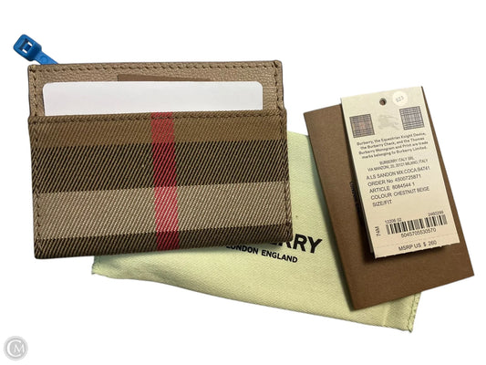 Id/card Holder Luxury Designer By Burberry, Size: Small