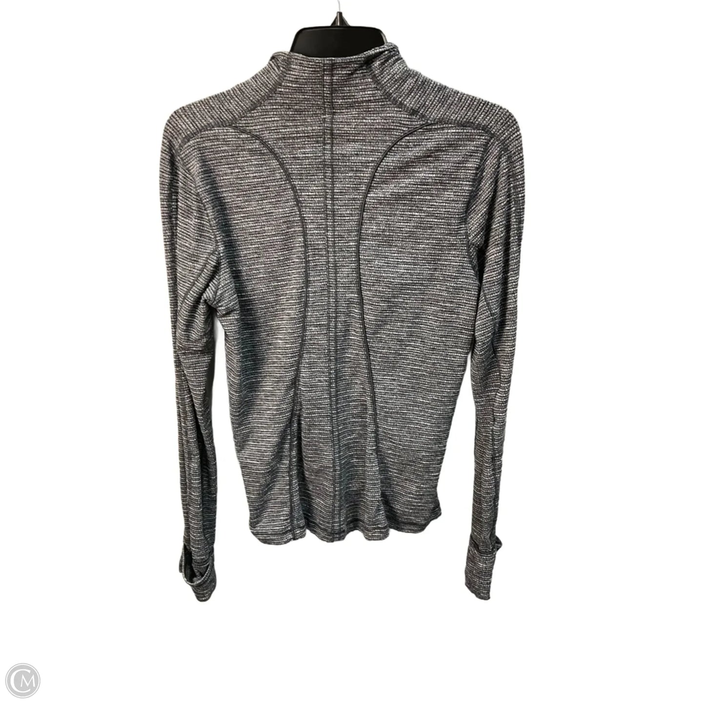 Athletic Top Long Sleeve Collar By Lululemon In Grey, Size: 8