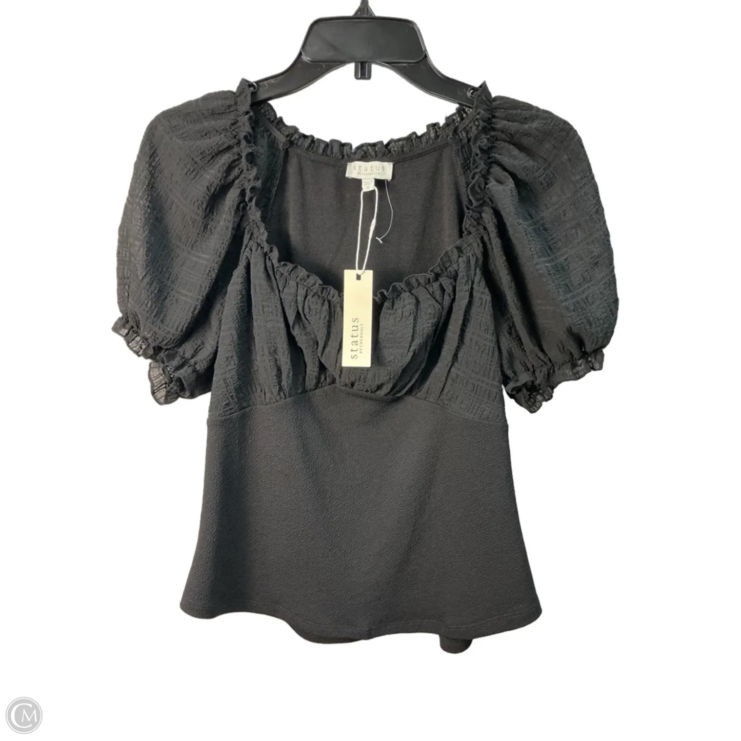 Top Short Sleeve By Clothes Mentor In Black, Size: M