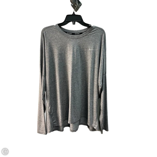 Athletic Top Long Sleeve Crewneck By Nike Apparel In Grey, Size: 20