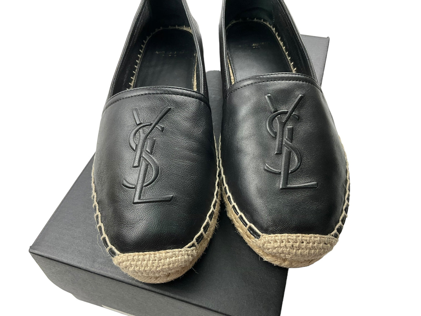 Black Shoes Luxury Designer Yves Saint Laurent, Size 9