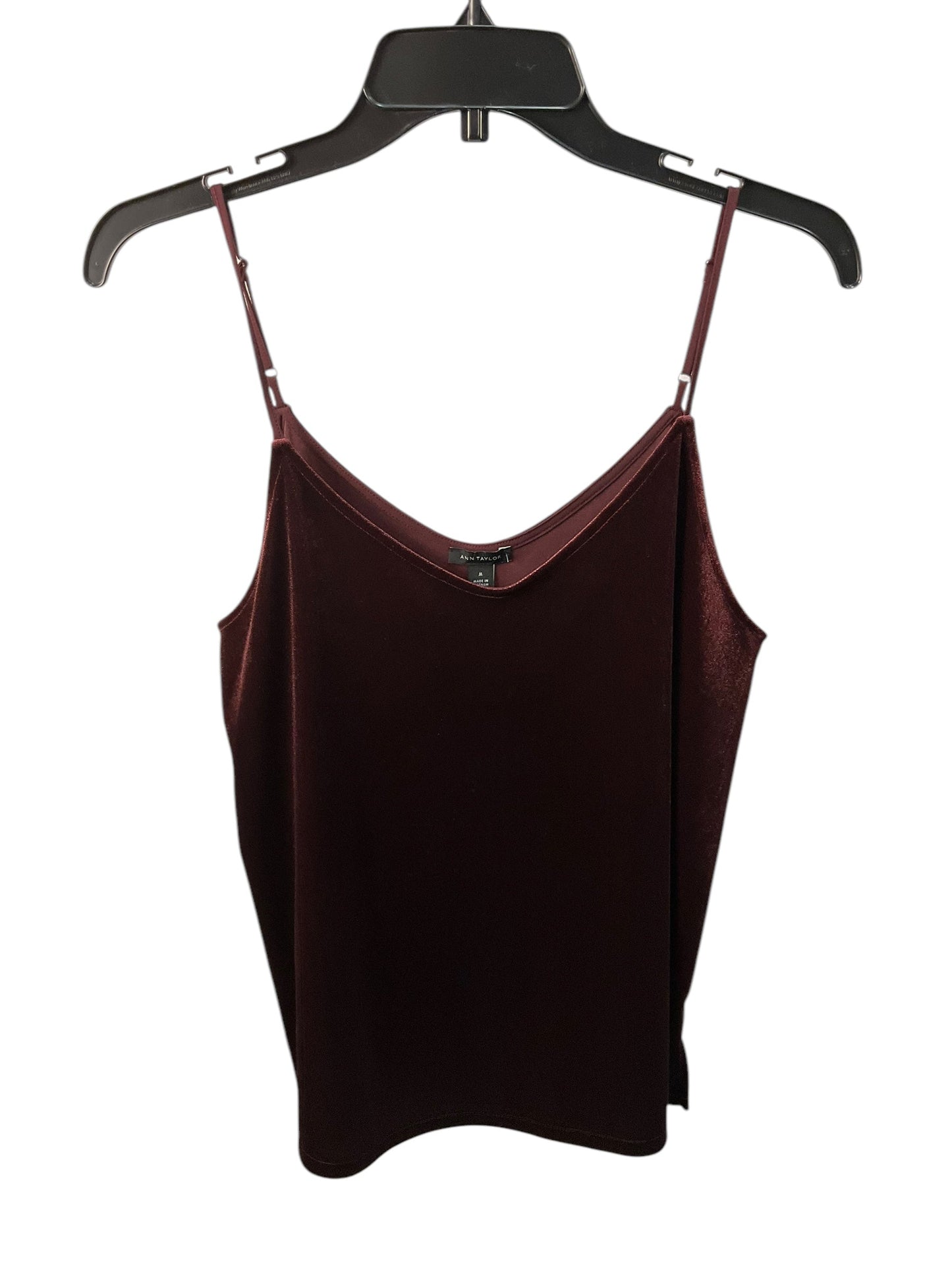 Top Sleeveless By Ann Taylor In Maroon, Size: M