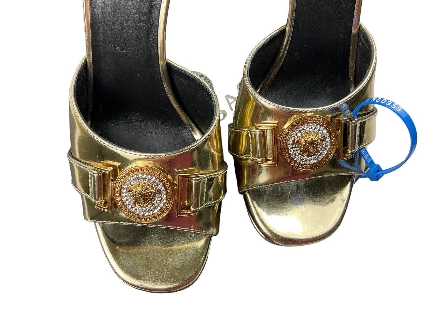 Gold Sandals Luxury Designer Versace, Size 8