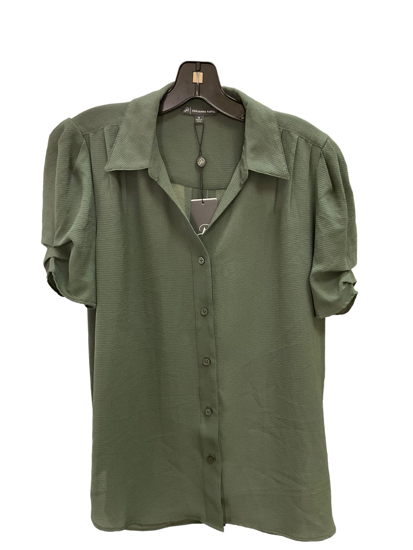 Top Short Sleeve By Adrianna Papell In Green, Size: M