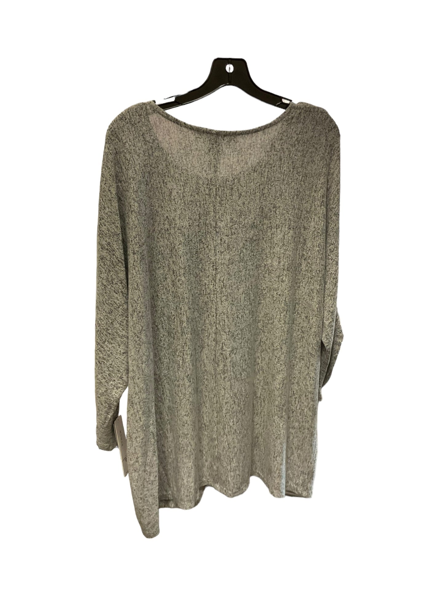 Top Long Sleeve By Workshop In Grey, Size: 3x