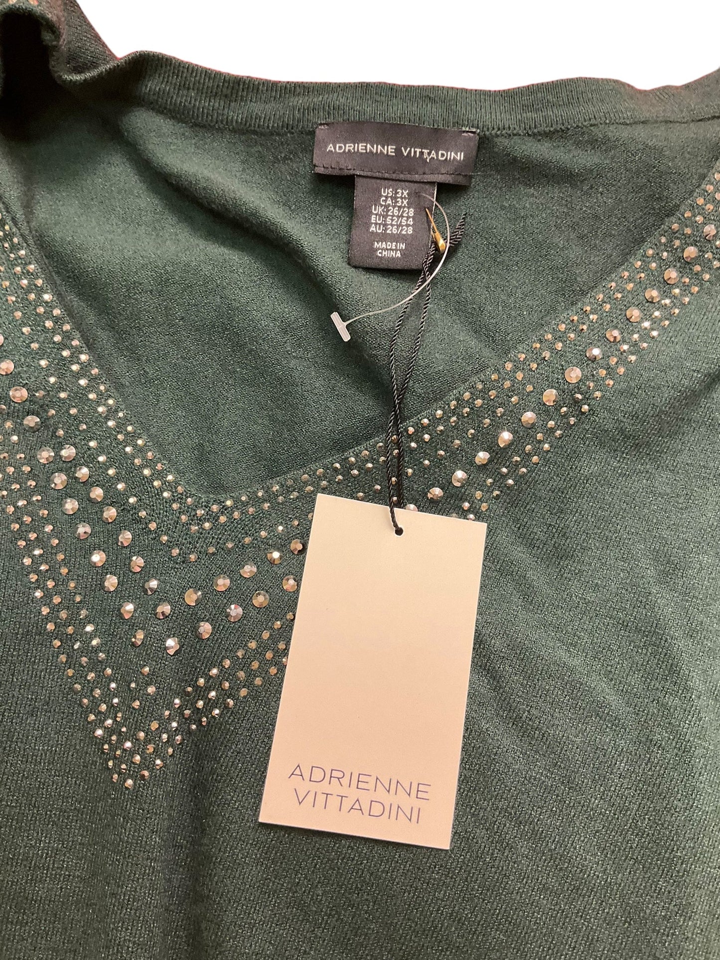 Top Long Sleeve By Adrienne Vittadini In Green, Size: 3x