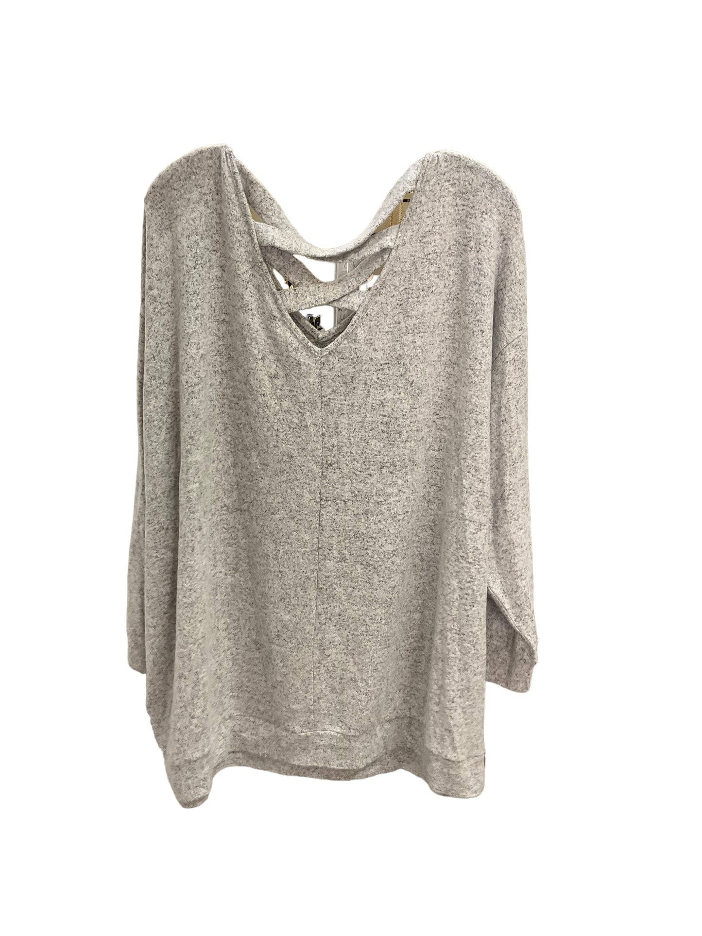 Top Long Sleeve By Cupio In Grey, Size: 1x