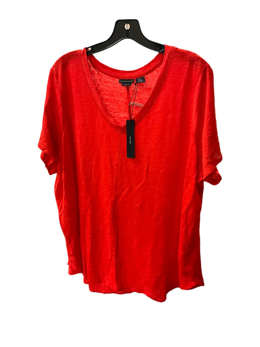 Top Short Sleeve Designer By Tahari In Red, Size: 2x