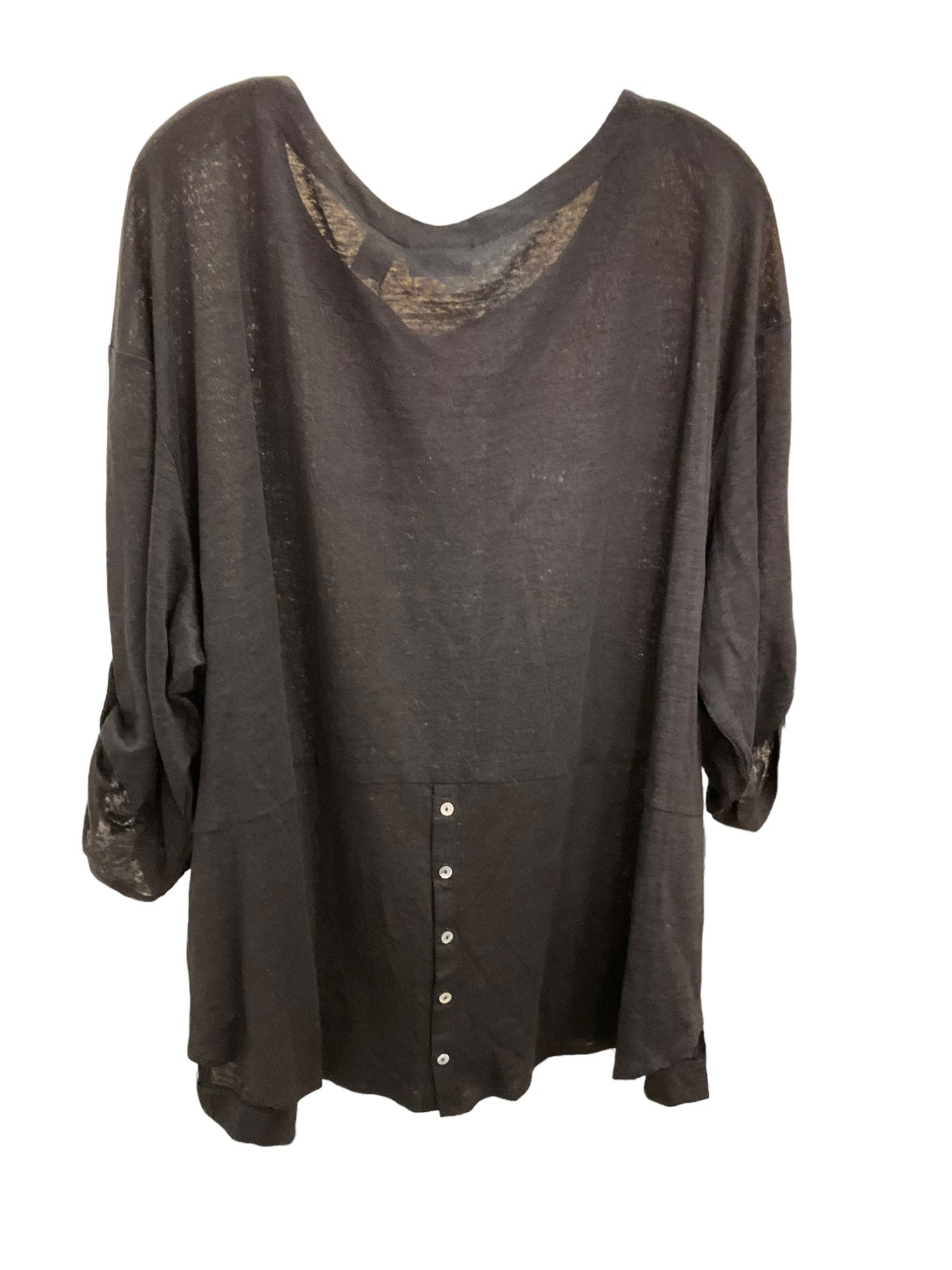 Top Long Sleeve By Adrienne Vittadini In Black, Size: 3x