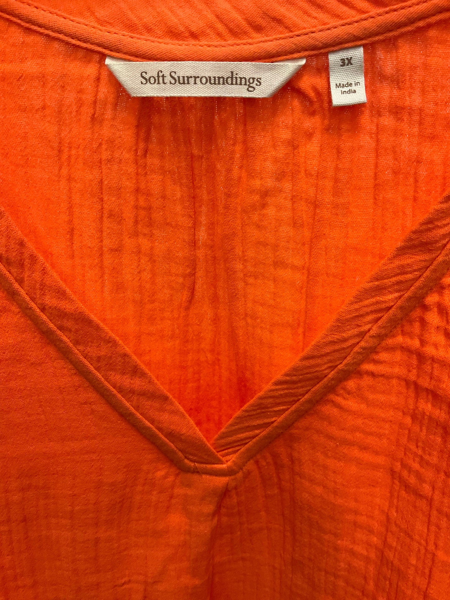 Top Short Sleeve By Soft Surroundings In Orange, Size: 3x