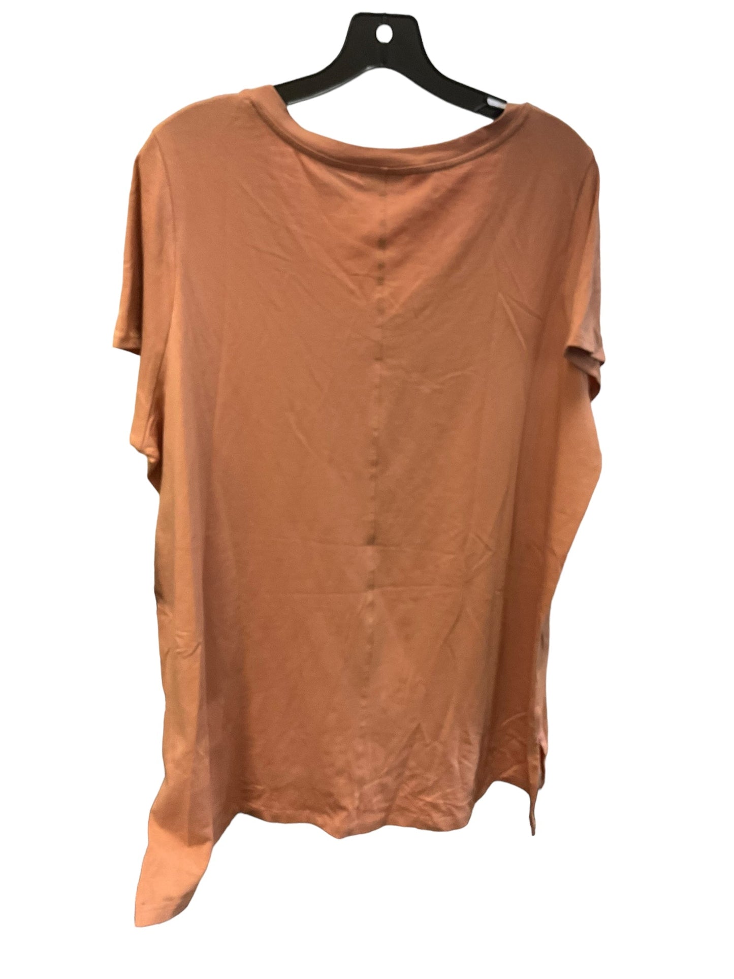 Top Short Sleeve Designer By Tahari In Brown, Size: 2x