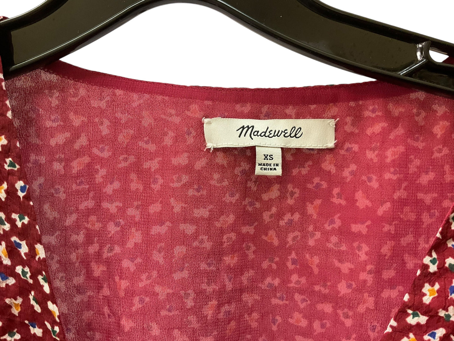 Top Long Sleeve By Madewell In Red, Size: Xs