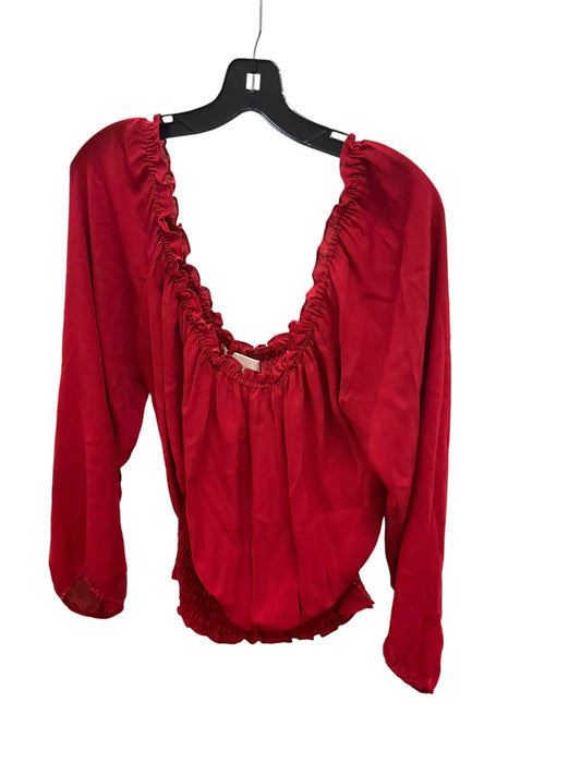 Top Long Sleeve By Michael By Michael Kors In Red, Size: M