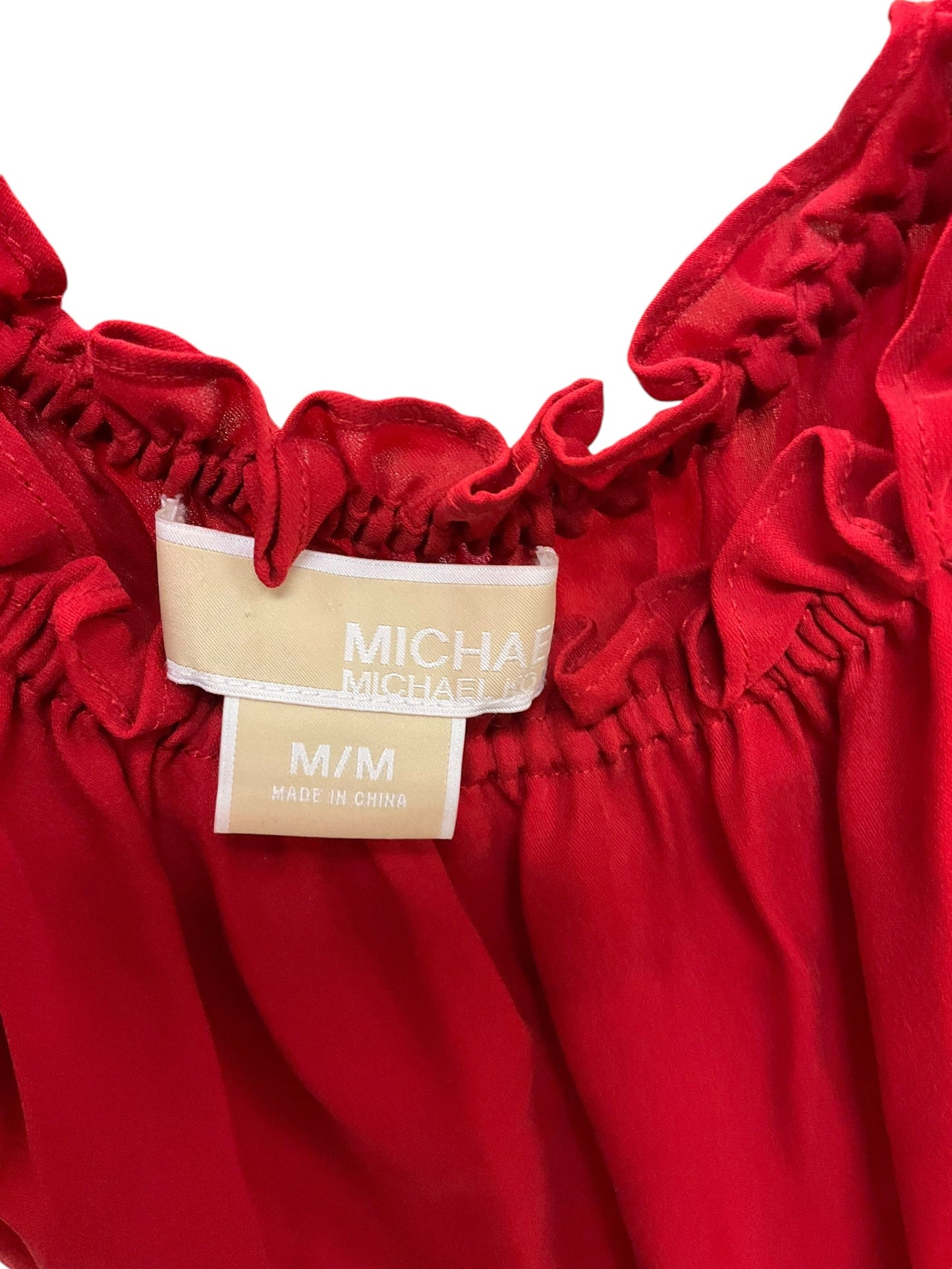 Top Long Sleeve By Michael By Michael Kors In Red, Size: M