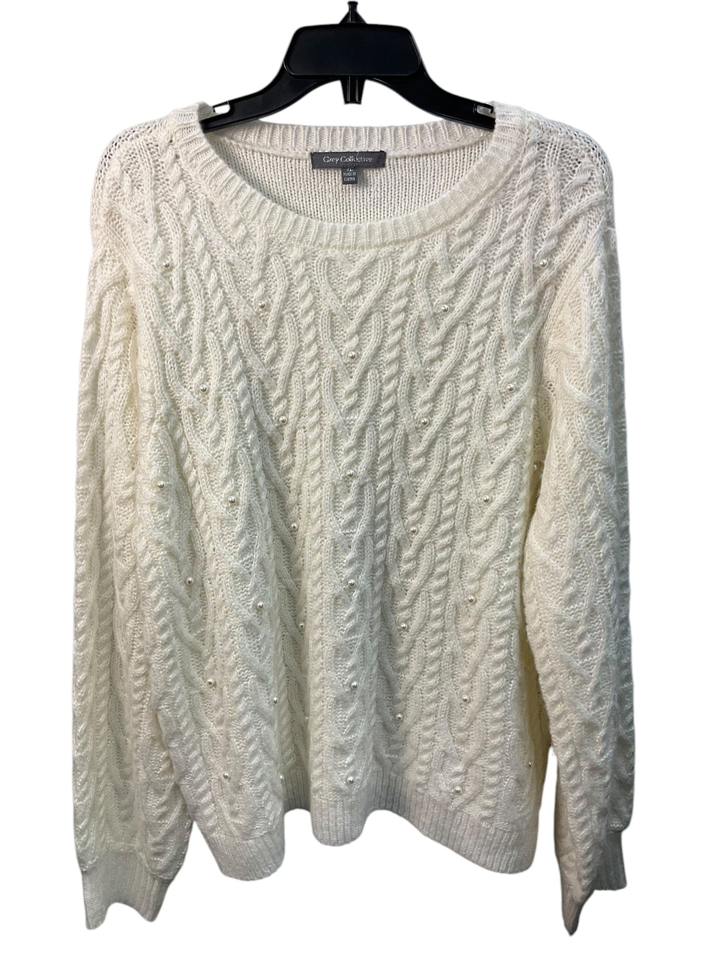 Sweater By Nordstrom In White, Size: Xl