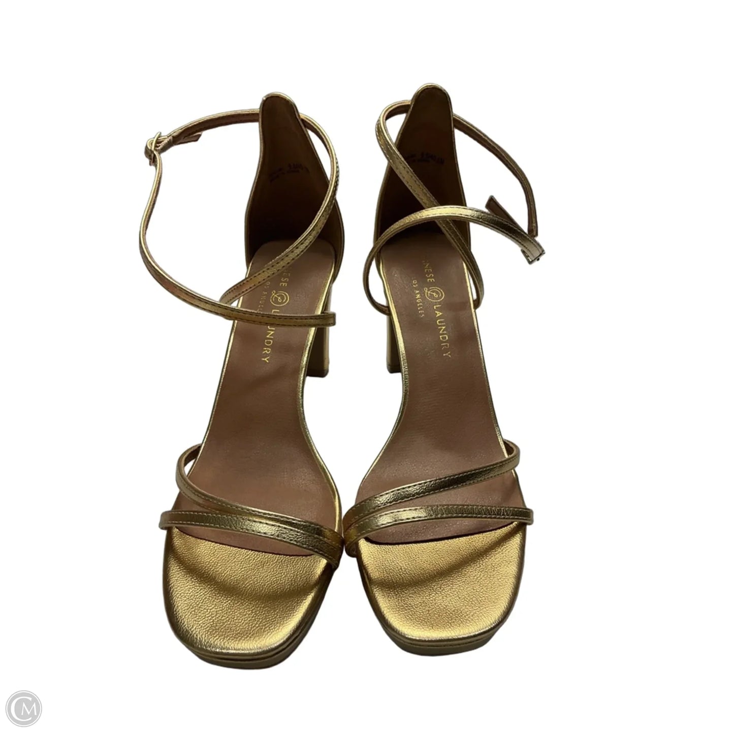Shoes Heels Block By Chinese Laundry In Gold, Size: 9.5