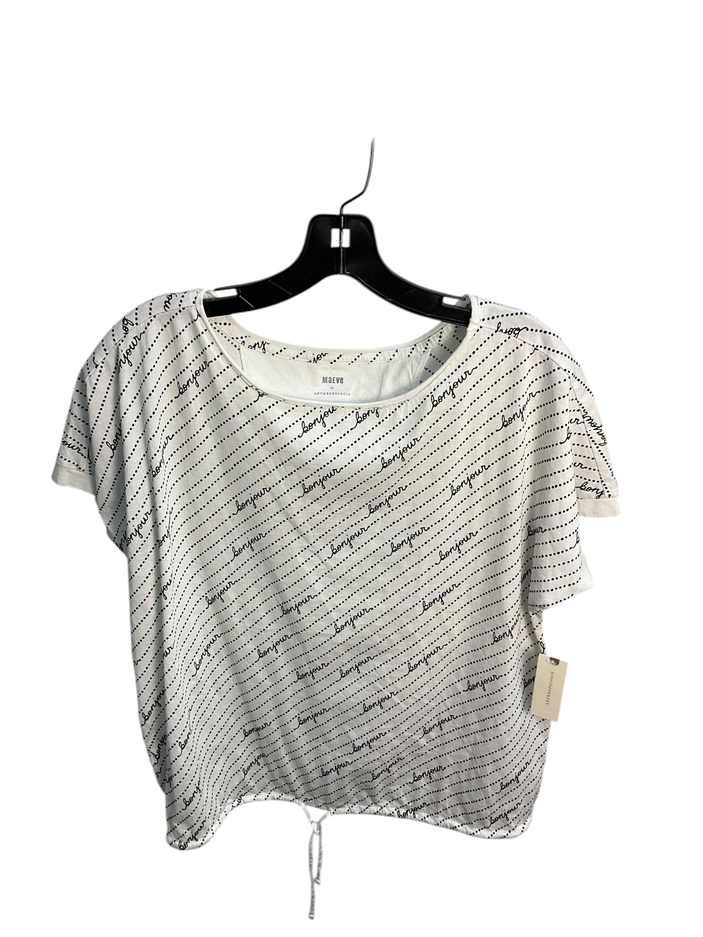 Top Short Sleeve By Maeve In White Black, Size: S