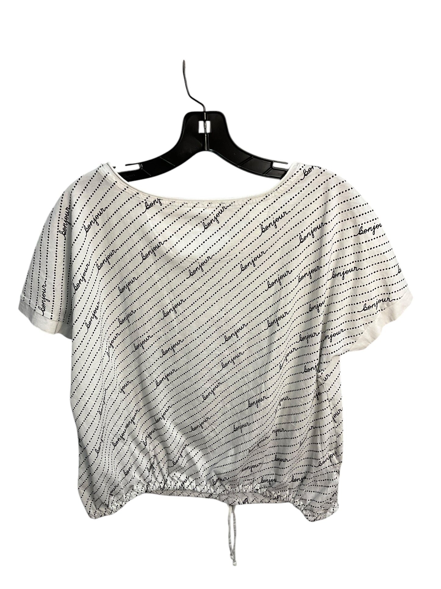 Top Short Sleeve By Maeve In White Black, Size: S