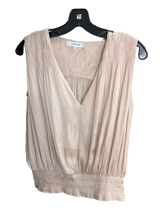 Top Sleeveless By Frame In Beige, Size: S