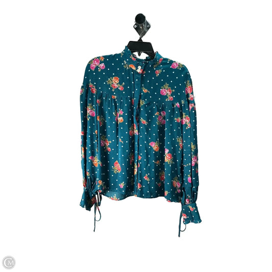 Top Long Sleeve By Anthropologie In Blue, Size: S