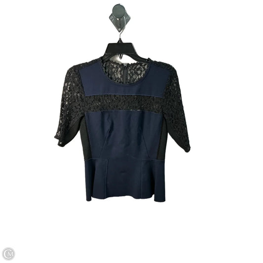 Top Short Sleeve By Rebecca Taylor In Navy, Size: 4