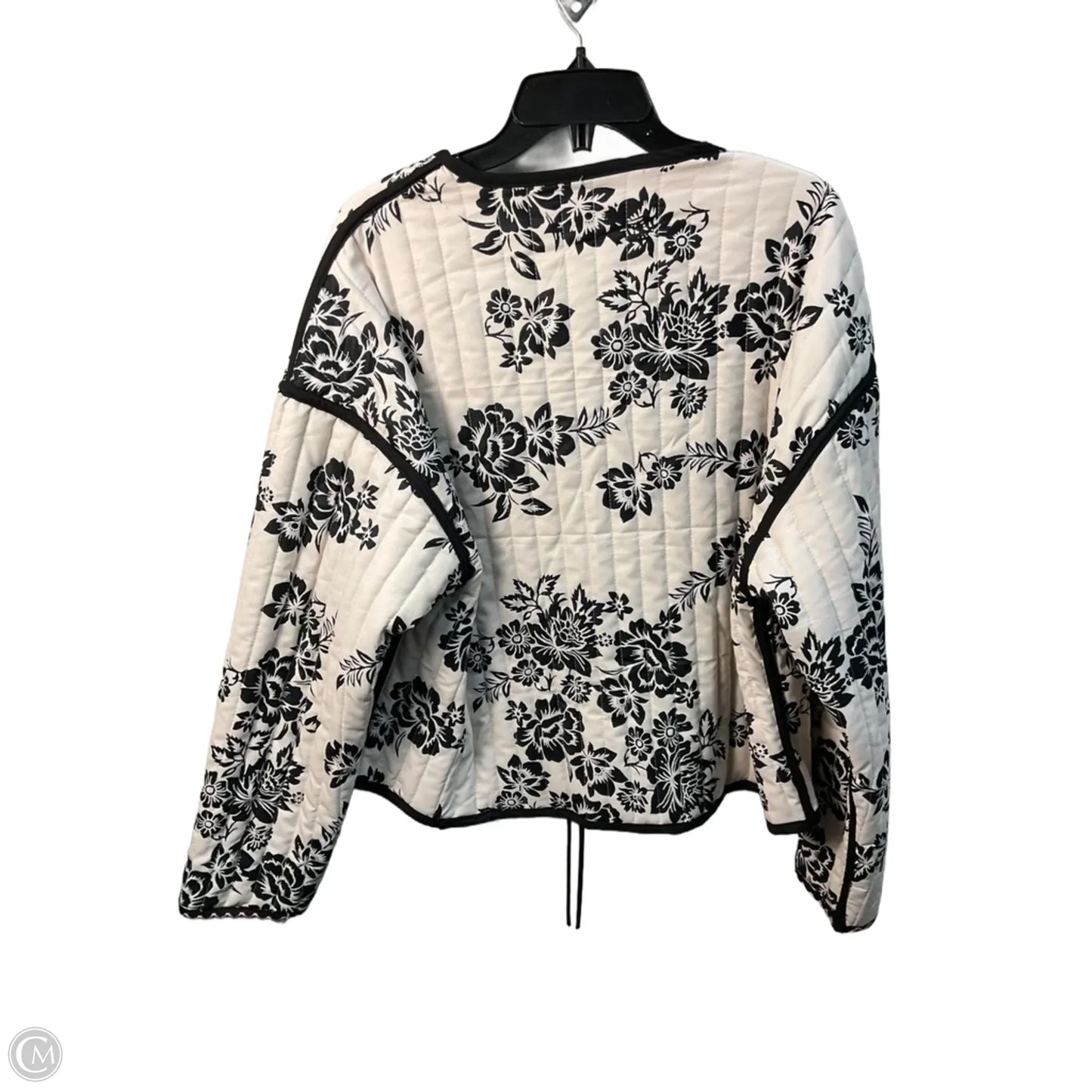 Jacket Puffer & Quilted By Clothes Mentor In Black & Cream, Size: L